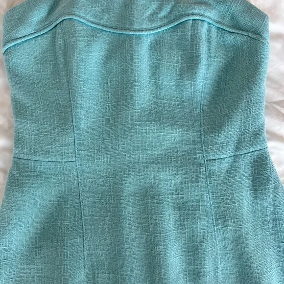 Lilly Pulitzer Light Blue Textured Strapless  Dress - Size 8 mini - Picture 8 of 11